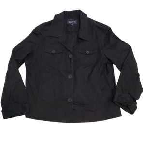 Jones New York Black Cotton Stretch Jacket